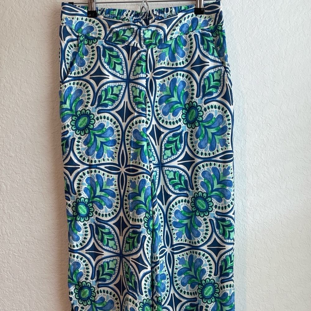 Haute Hippie Blue and Green Patterned Pants